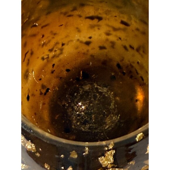 Nicole Miller MCM Style Brown With Gold Flakes Lucite Votive Candle Tea Light - Picture 5 of 5